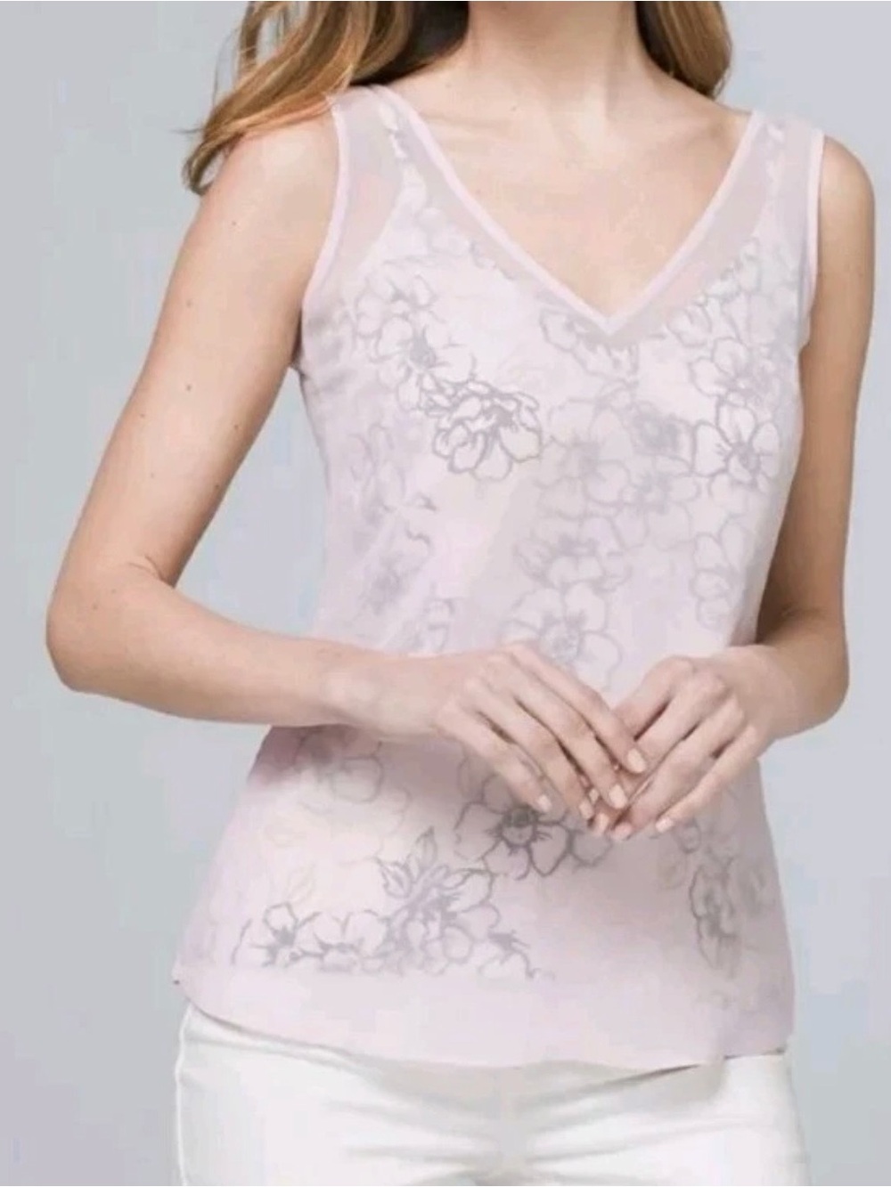 White House Black Market
Lavender Floral Layered Tank Top